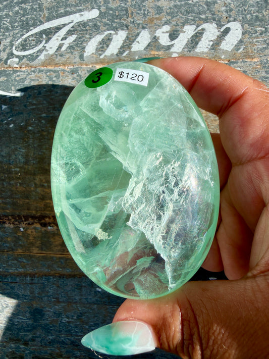Gorgeous Durango Fluorite Palm Stone | Mexico | Opt 3