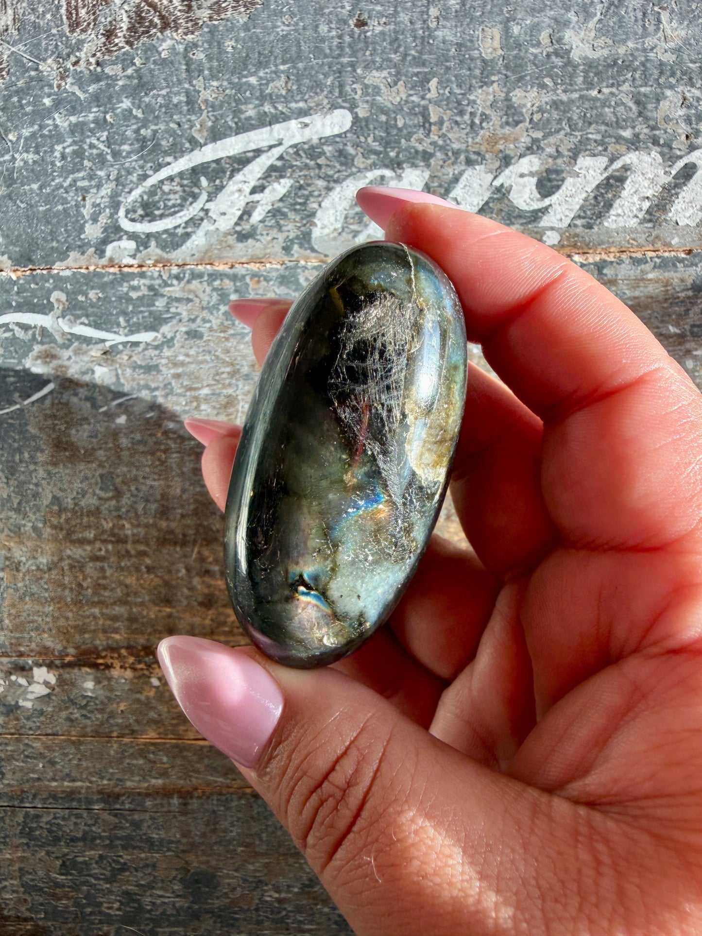 Gorgeous Flashy Labradorite Lingam | Madagascar | Opt M