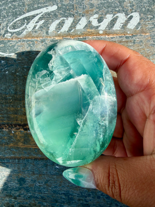 Gorgeous Durango Fluorite Palm Stone | Mexico | Opt 8