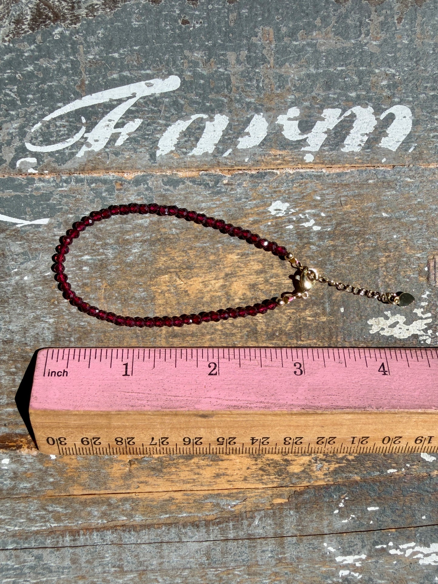 Micro Faceted Garnet Beaded BRACELET | 1-2 mm | Adjustable up to 8"