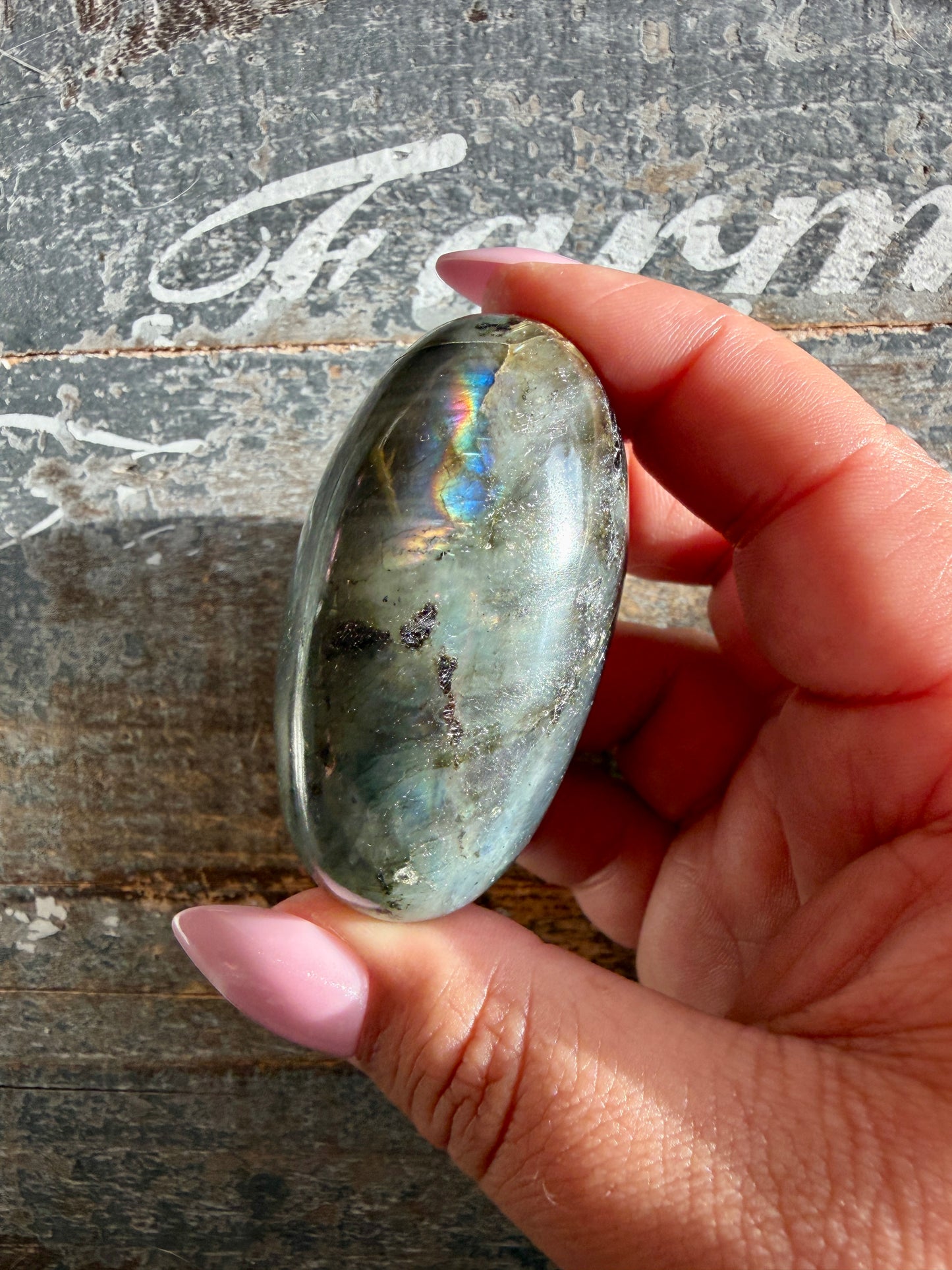 Gorgeous Flashy Labradorite Lingam | Madagascar | Opt U