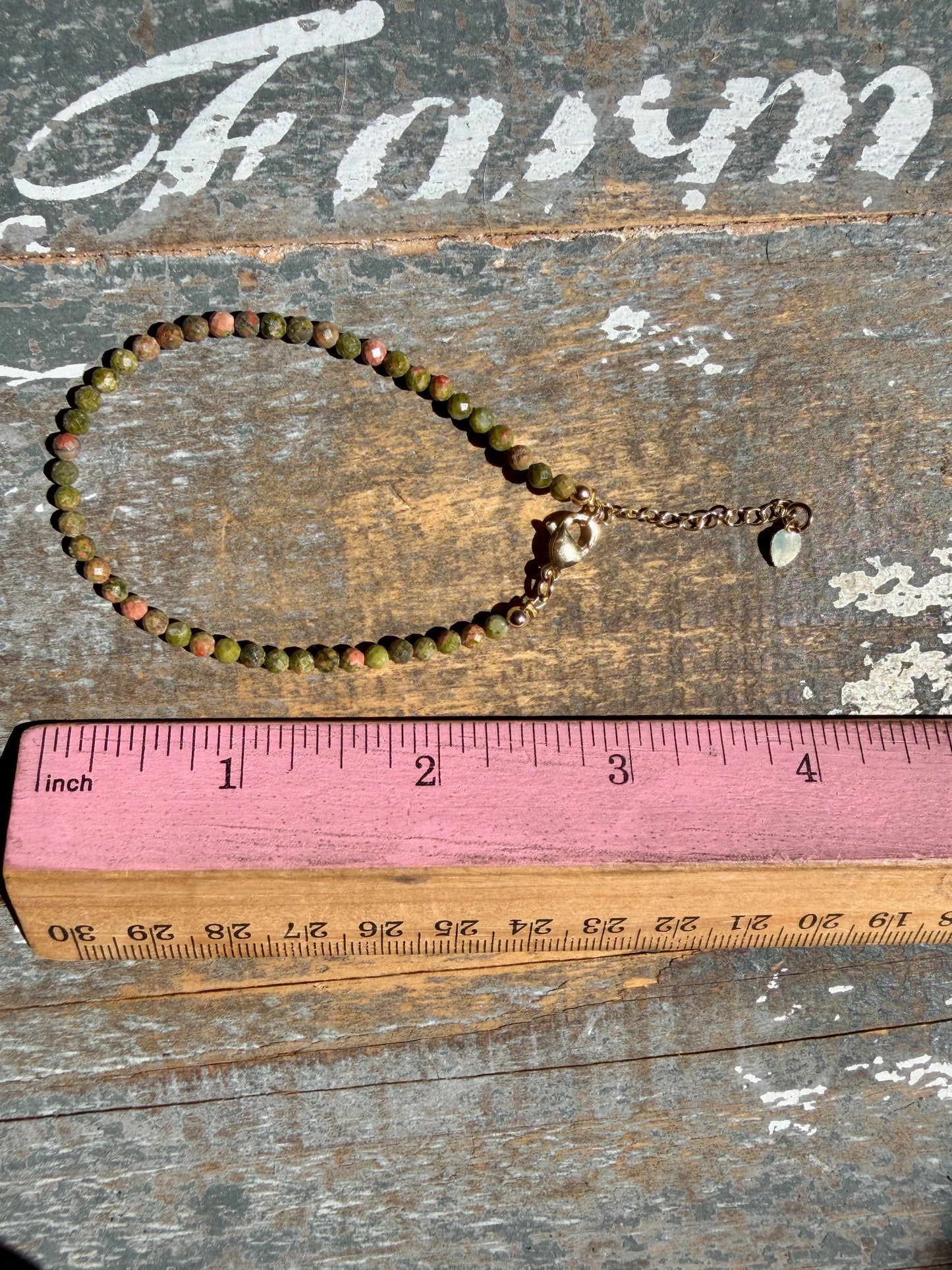 Micro Faceted Unakite Beaded BRACELET | 1-2 mm | Adjustable up to 8"