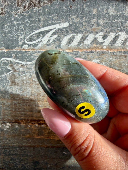 Gorgeous Flashy Labradorite Lingam | Madagascar | Opt S