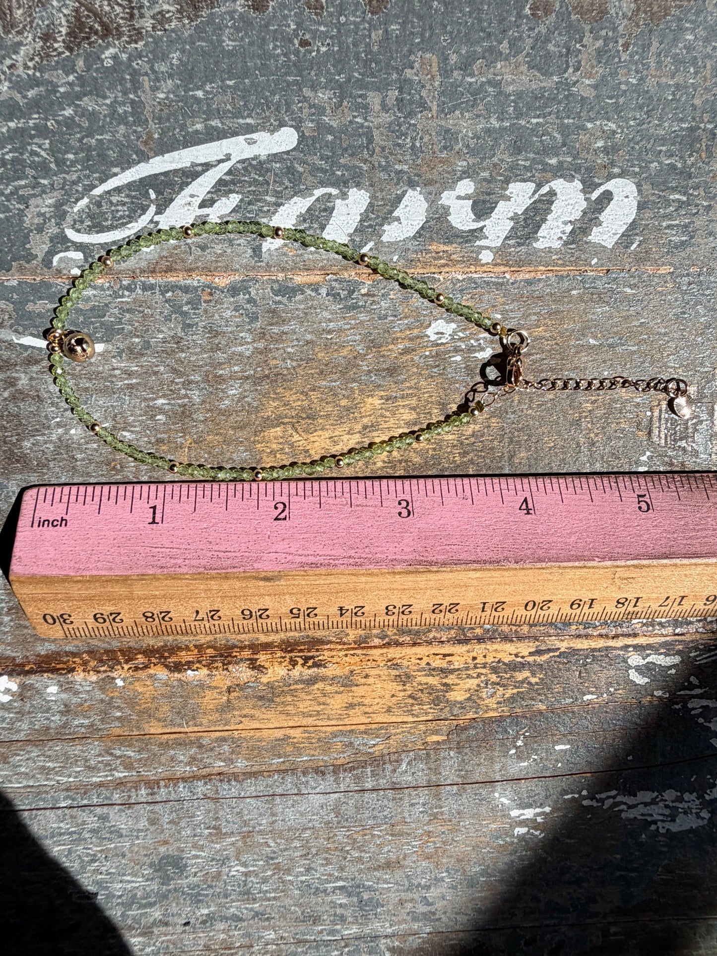 Micro Faceted Peridot Beaded ANKLET | 2-3 mm | Adjustable up to 10"