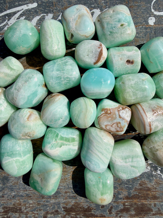 One (1) Caribbean Calcite Tumble | Intuitively Chosen