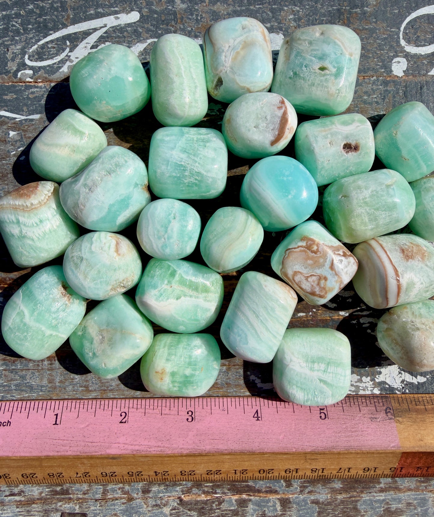 One (1) Caribbean Calcite Tumble | Intuitively Chosen