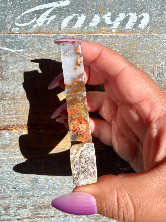 Gorgeous Indonesian Scenic Moss Agate DOG Carving | Opt 46