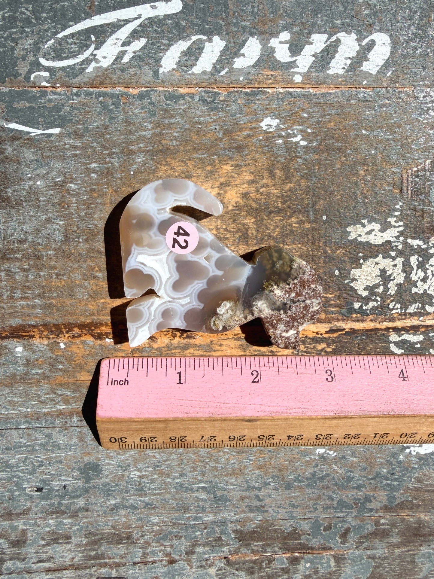 Gorgeous Indonesian Scenic Moss Agate DOG Carving | Opt 42