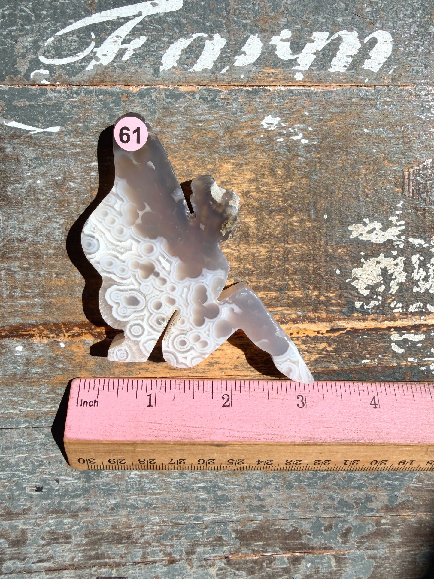 Gorgeous Indonesian Scenic Moss Agate FAIRY Carving | Opt 61