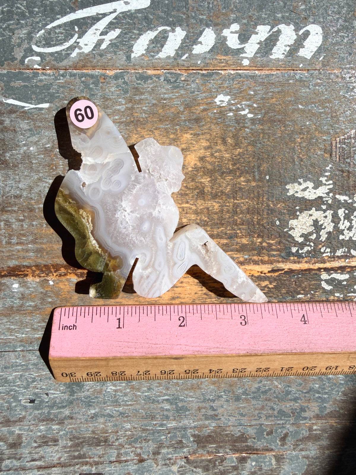 Gorgeous Indonesian Scenic Moss Agate FAIRY Carving | Opt 60