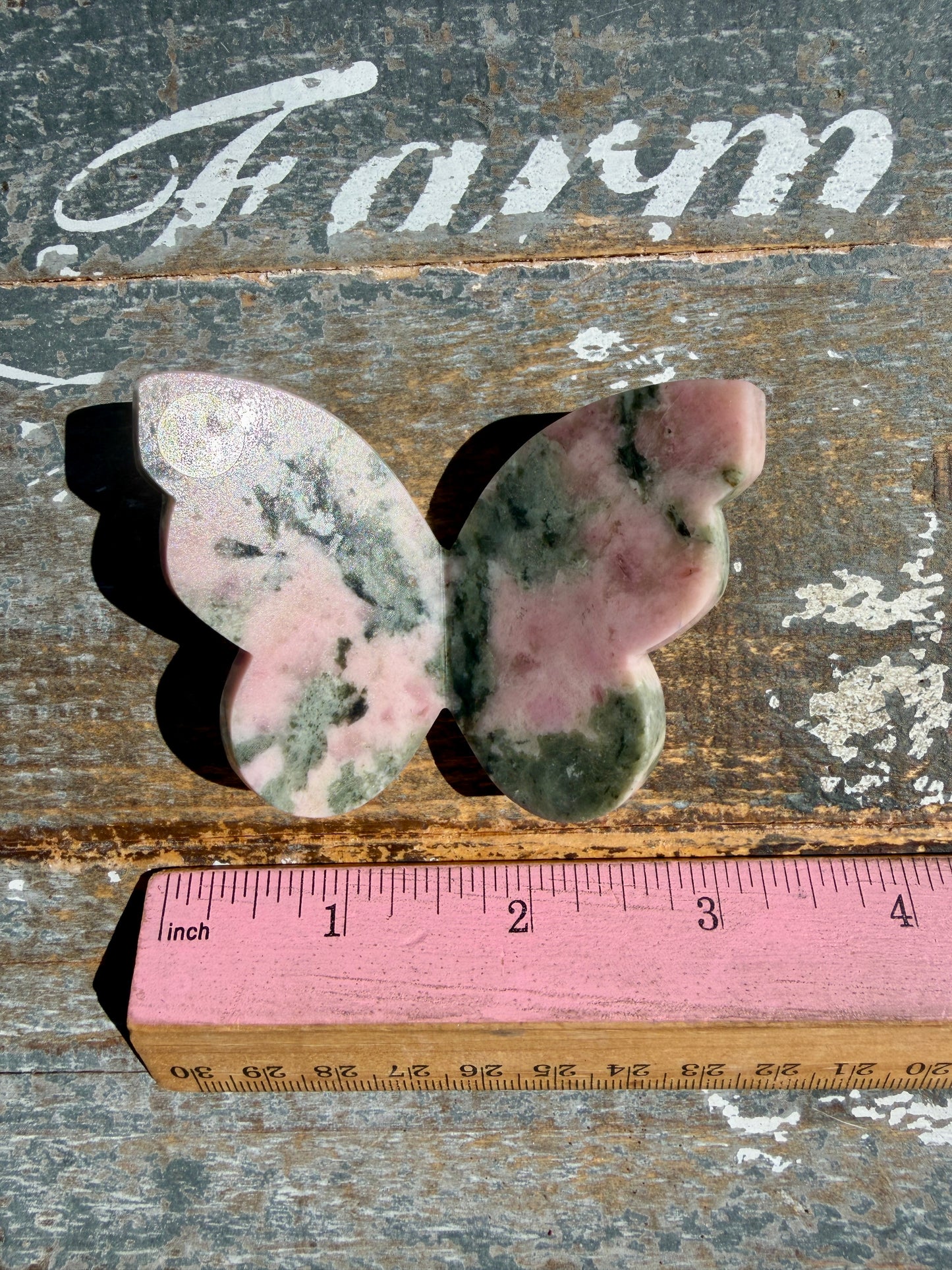 Gorgeous Pink Thulite & Epidote Butterfly | Opt H