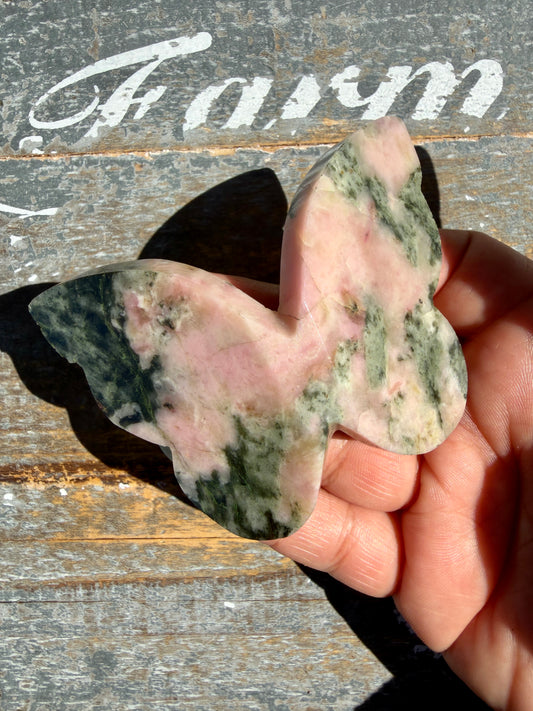 Gorgeous Pink Thulite & Epidote Butterfly | Opt D