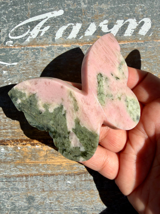 Gorgeous Pink Thulite & Epidote Butterfly | Opt C