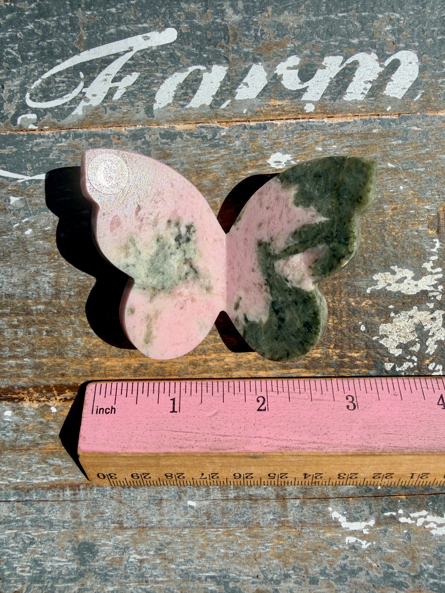 Gorgeous Pink Thulite & Epidote Butterfly | Opt C