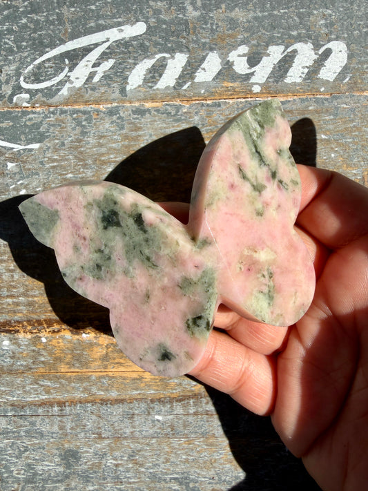 Gorgeous Pink Thulite & Epidote Butterfly | Opt B