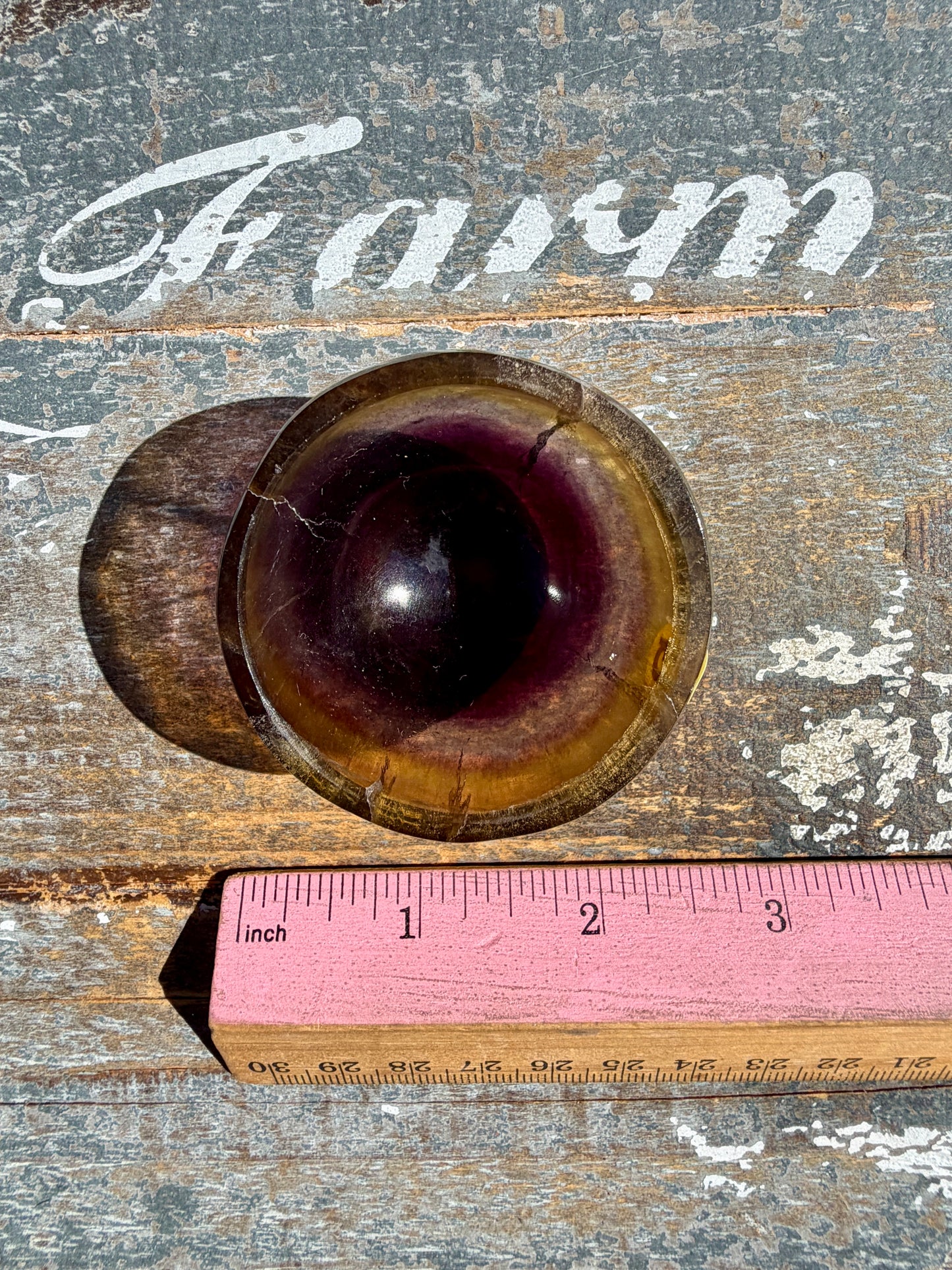 Gorgeous Yellow/Purple Fluorite Mini Bowl | Opt G