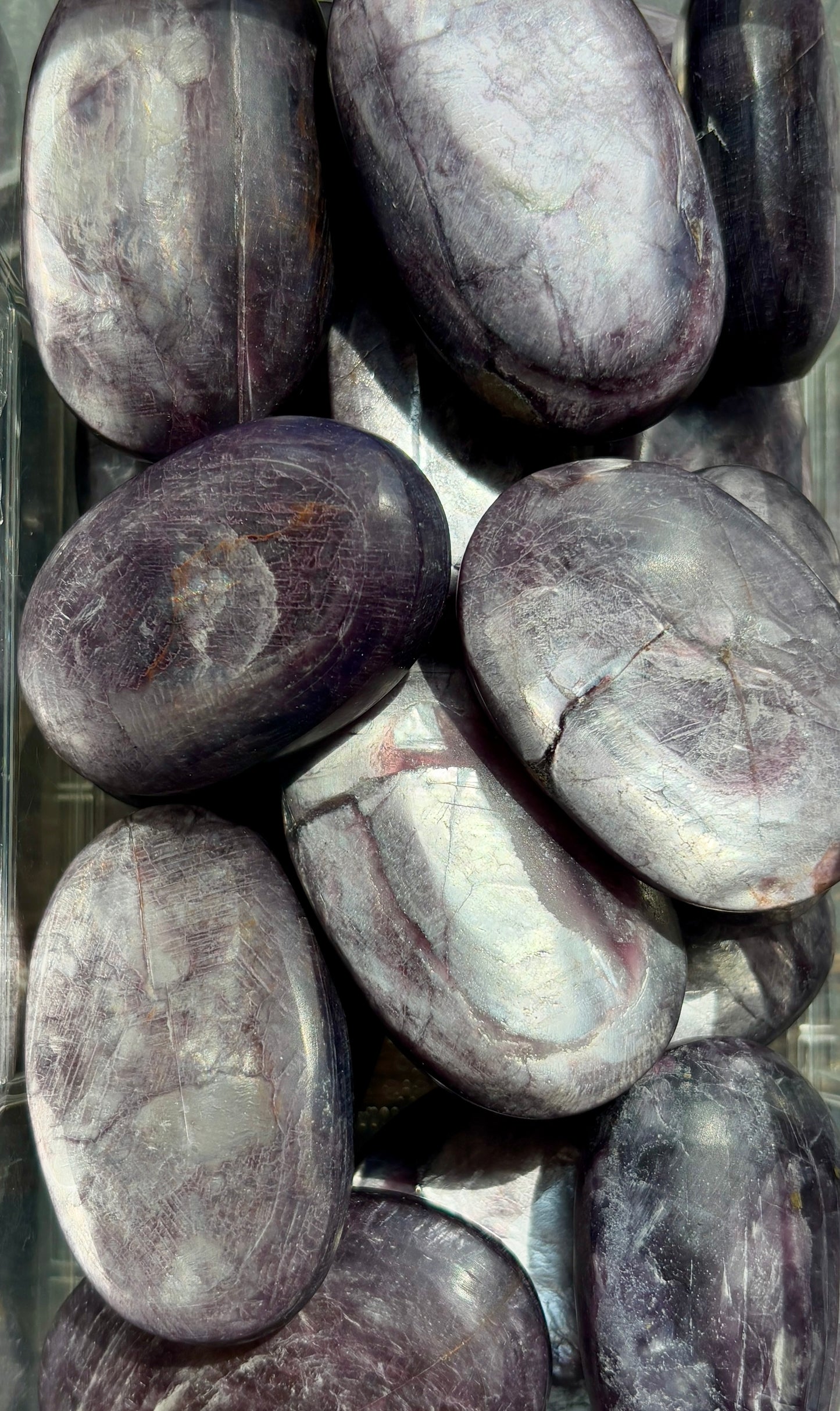 One (1) Medium Lepidolite Gemmy Palm Stone from Madagascar