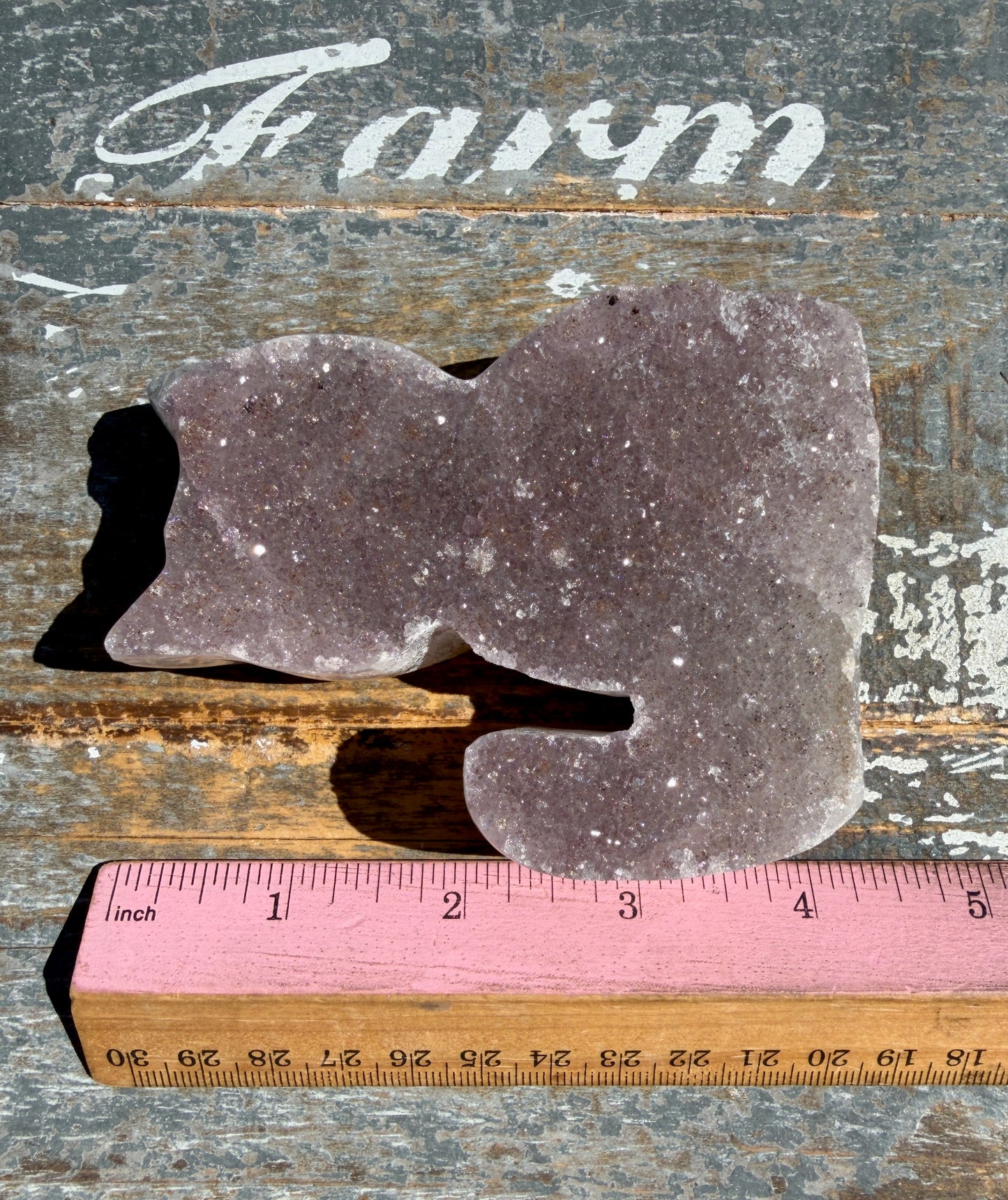 Sparkly Druzy Amethyst Cat (hand carved) | Brazil | Opt 97 (VIDEO IN LISTING)