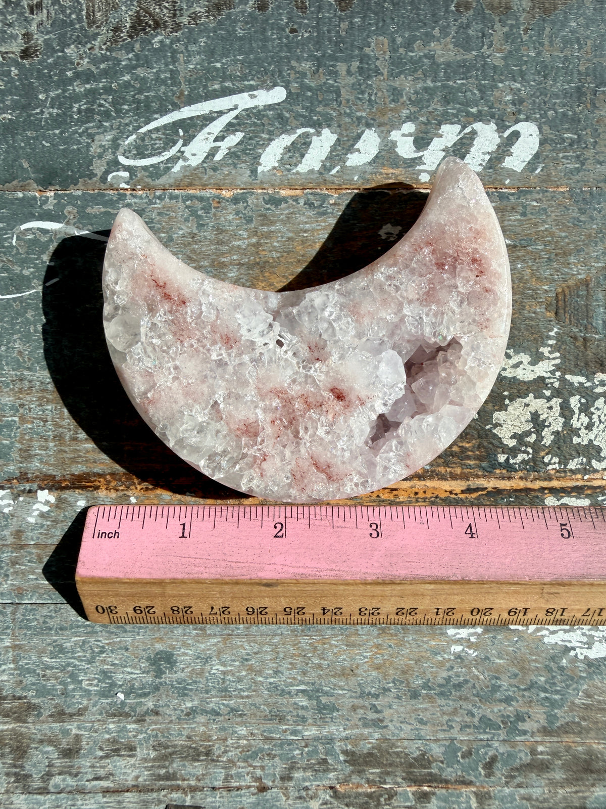 Gorgeous Pink Amethyst Moon on Stand | Brazil | Opt 18