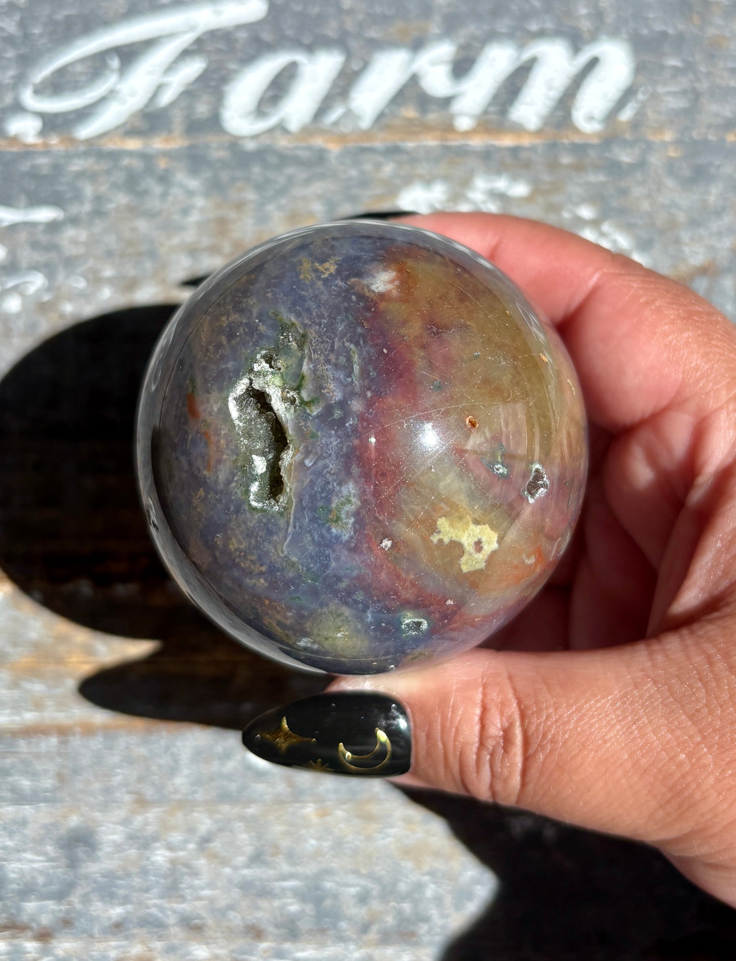 Gorgeous Rare Authentic Ocean Jasper Sphere from Madagascar | D