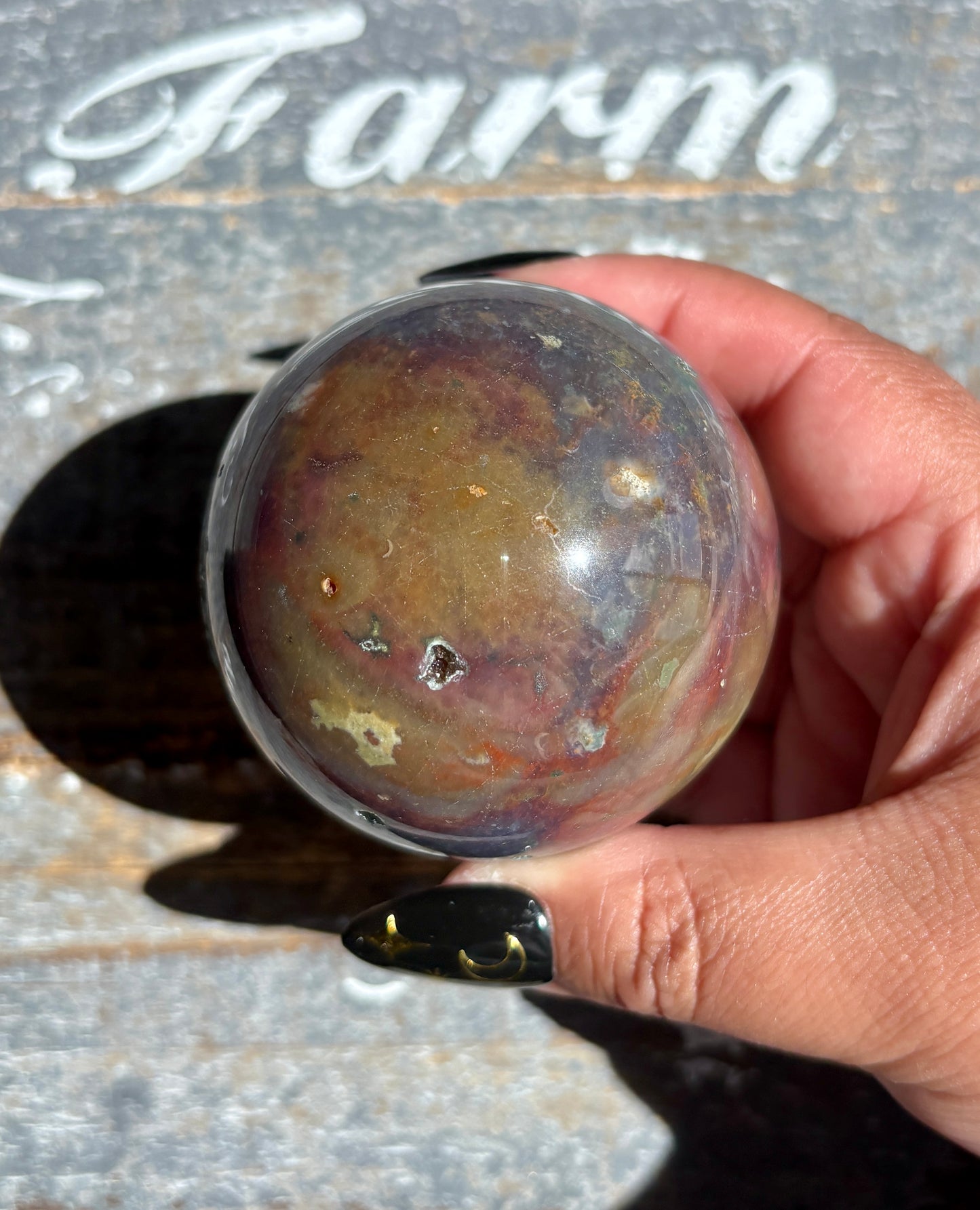 Gorgeous Rare Authentic Ocean Jasper Sphere from Madagascar | D