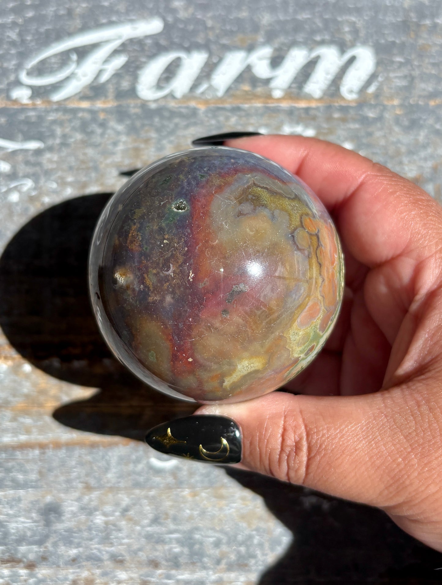 Gorgeous Rare Authentic Ocean Jasper Sphere from Madagascar | D