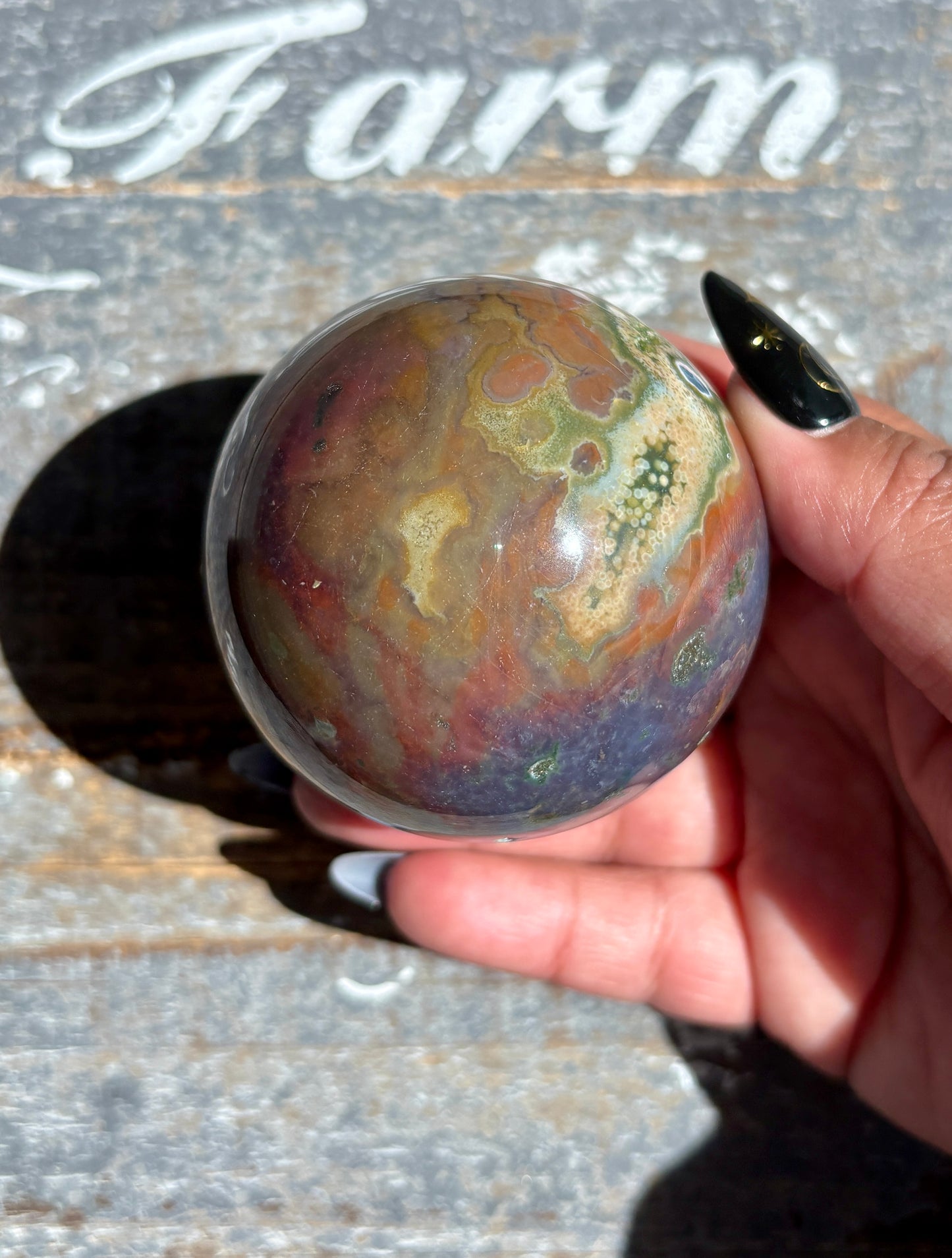 Gorgeous Rare Authentic Ocean Jasper Sphere from Madagascar | D