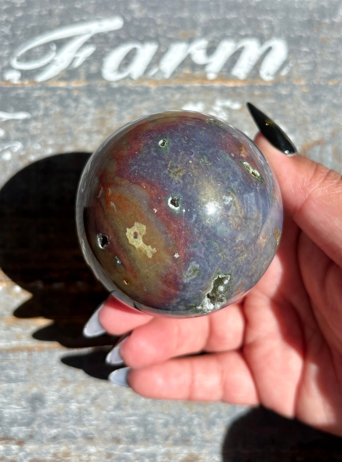 Gorgeous Rare Authentic Ocean Jasper Sphere from Madagascar | D