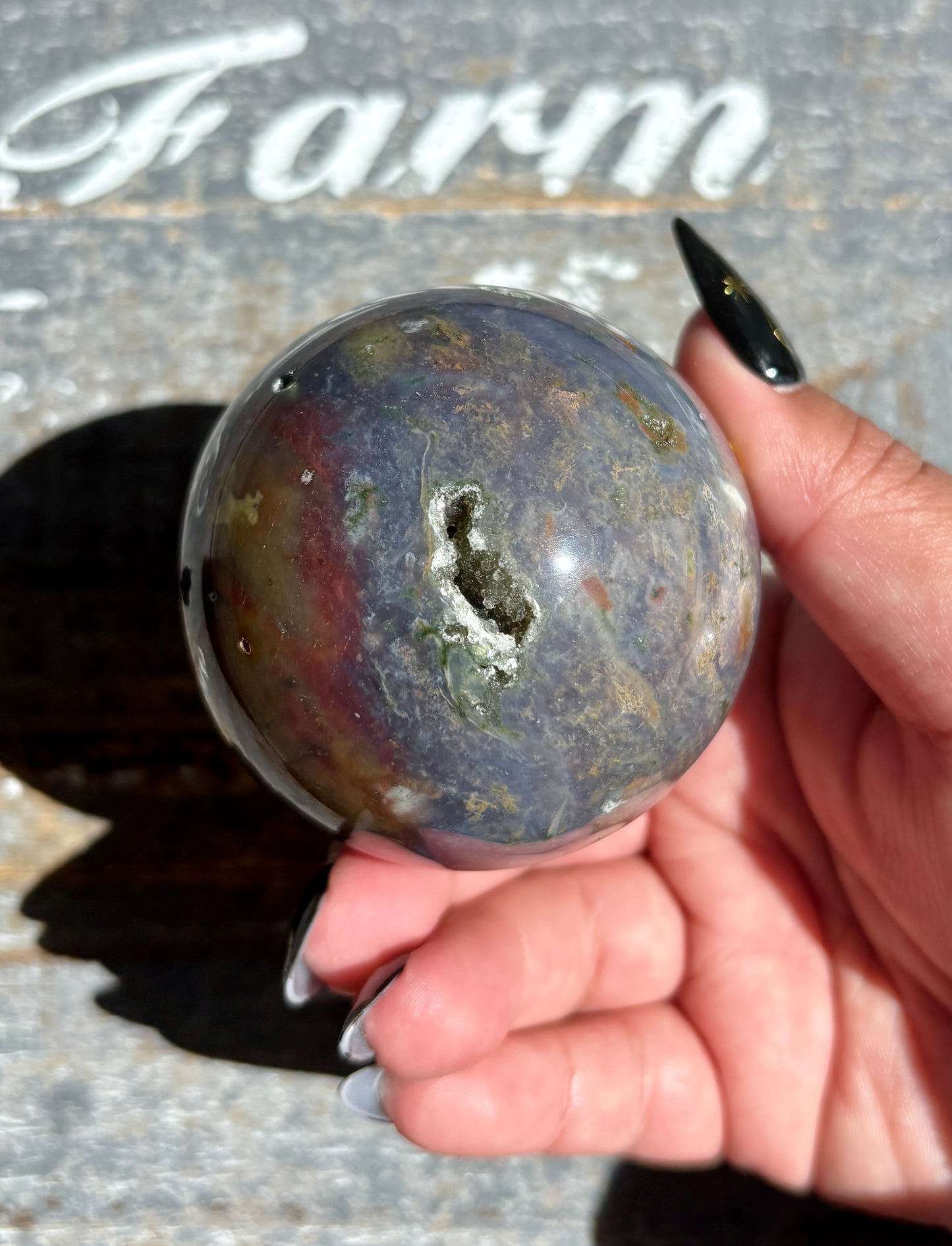 Gorgeous Rare Authentic Ocean Jasper Sphere from Madagascar | D