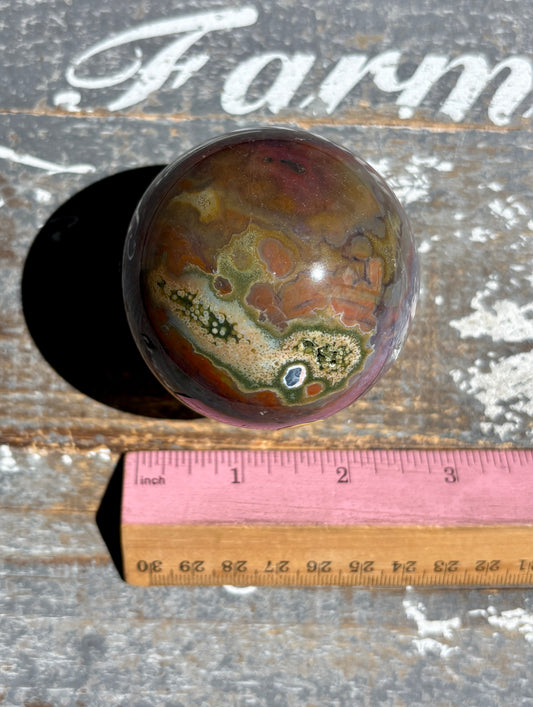 Gorgeous Rare Authentic Ocean Jasper Sphere from Madagascar | D