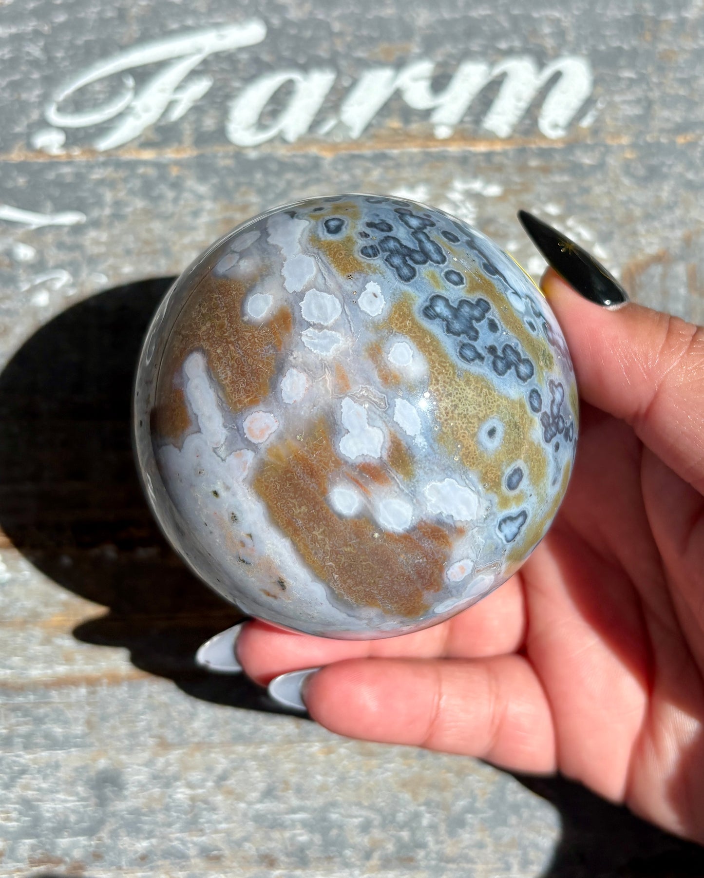 Gorgeous Rare Authentic Ocean Jasper Sphere from Madagascar | H