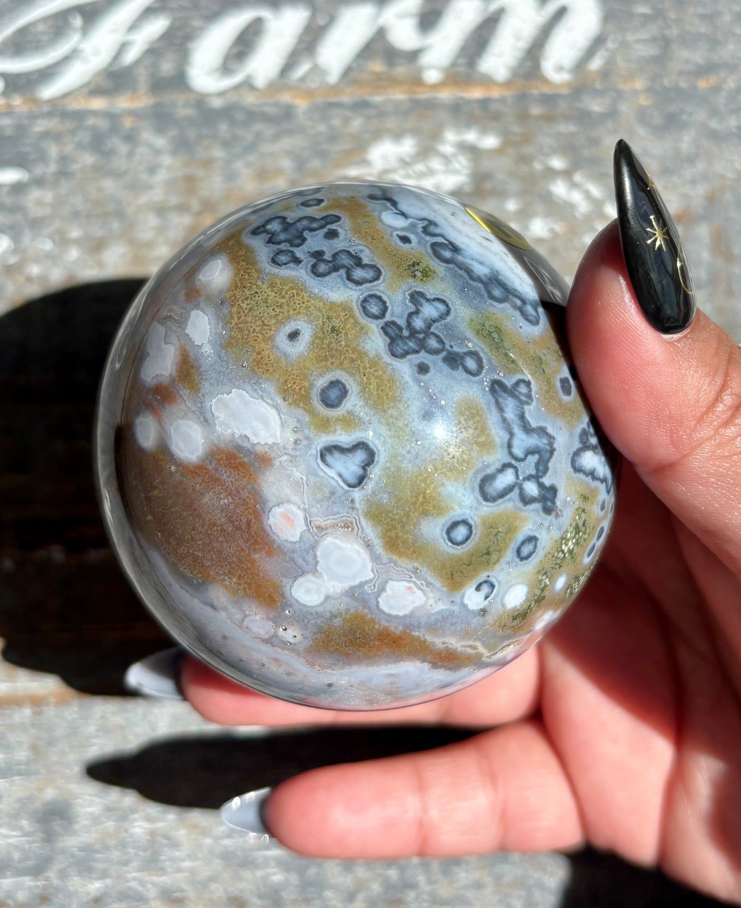 Gorgeous Rare Authentic Ocean Jasper Sphere from Madagascar | H