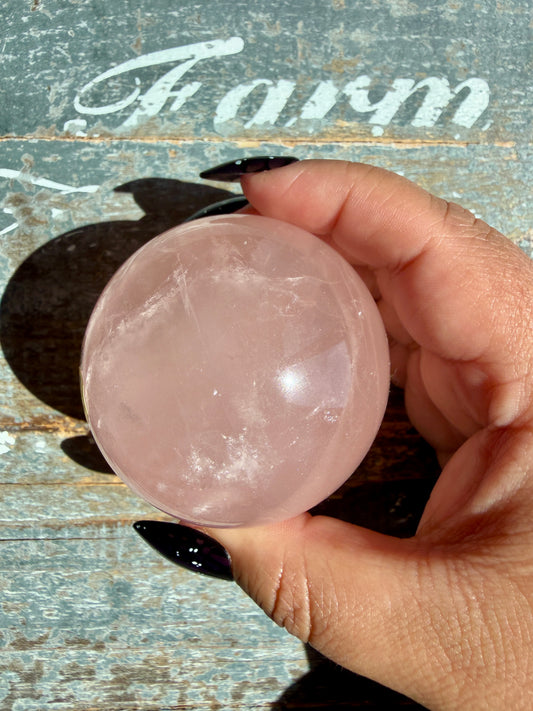 Gorgeous Peachy Rose Quartz Sphere | Opt U