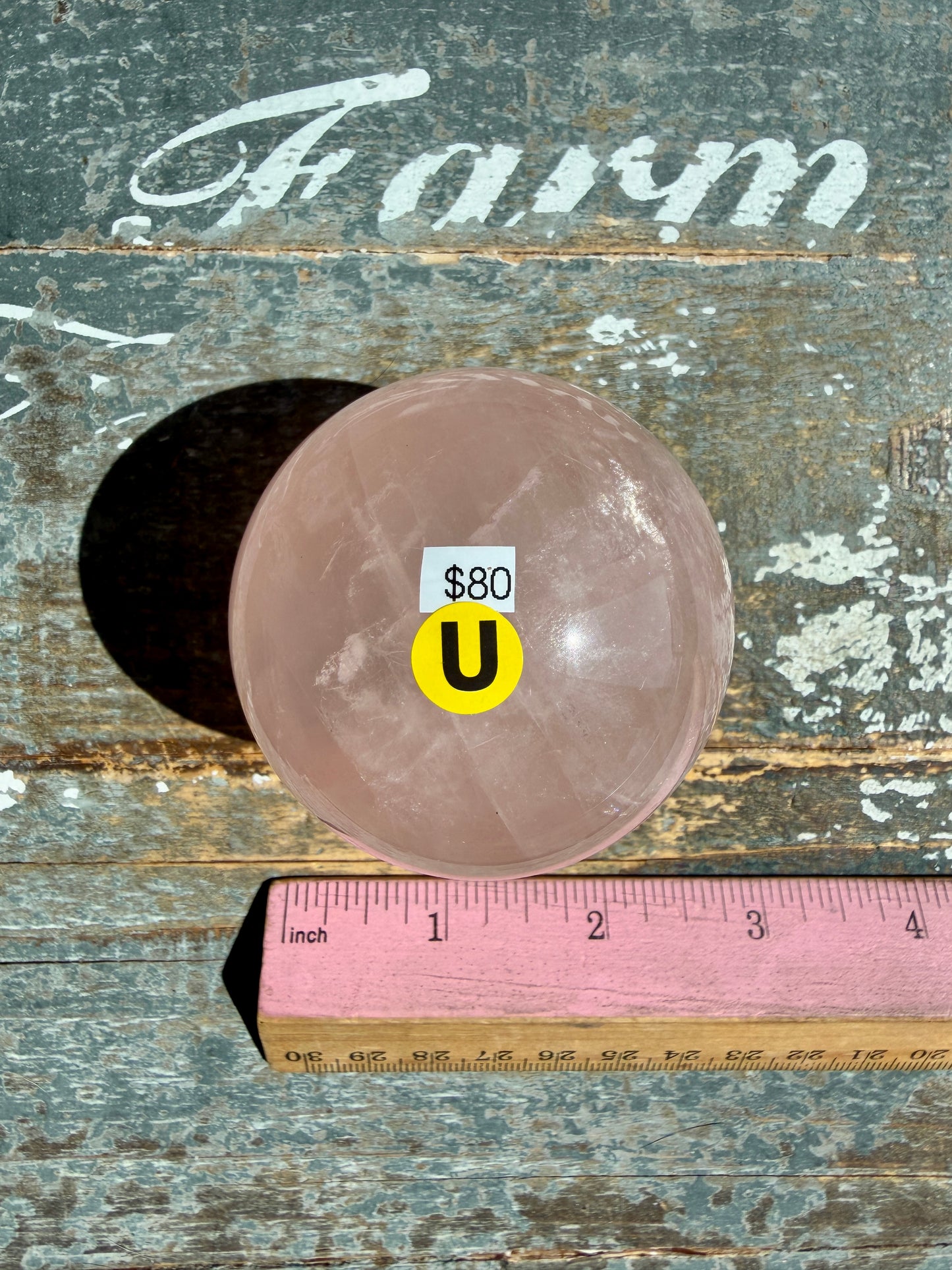 Gorgeous Peachy Rose Quartz Sphere | Opt U