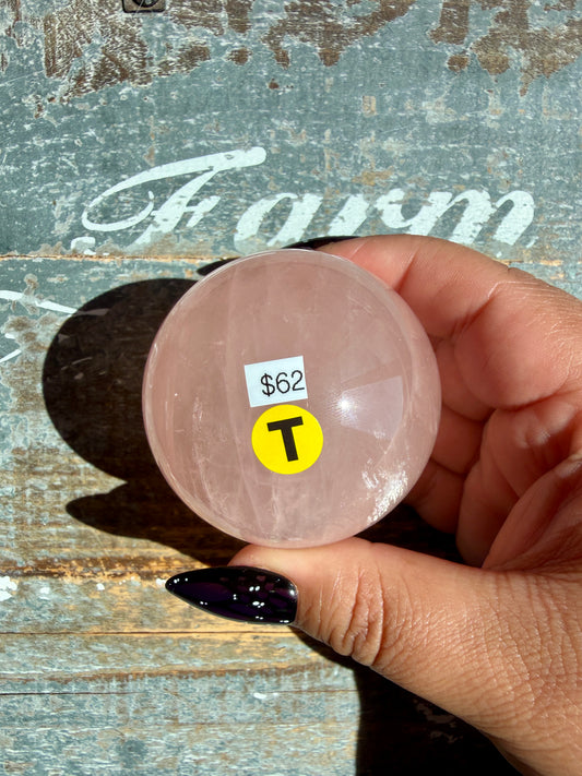 Gorgeous Peachy Rose Quartz Sphere | Opt T