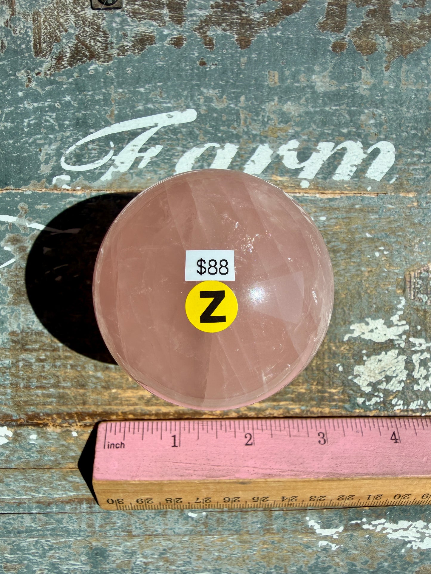 Gorgeous Peachy Rose Quartz Sphere | Opt Z