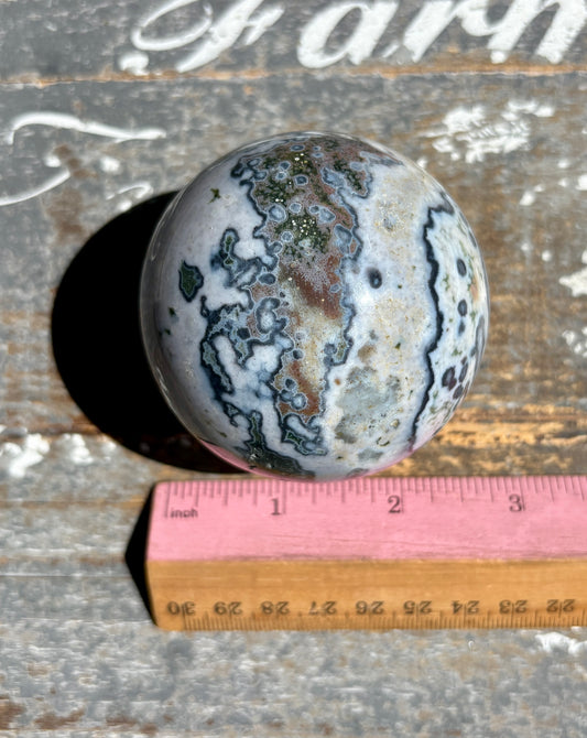Gorgeous Rare Authentic Ocean Jasper Sphere from Madagascar | J