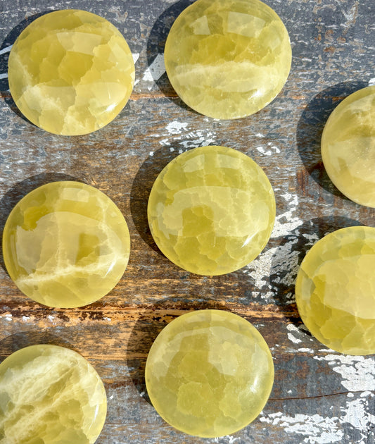 One (1) Lemon Calcite Medallion | Intuitively Chosen