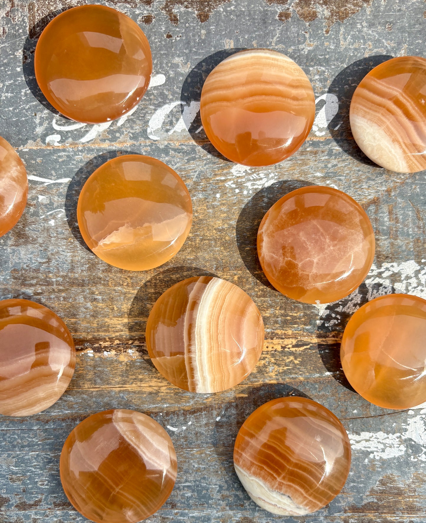 One (1) Honey Calcite Medallion | Intuitively Chosen