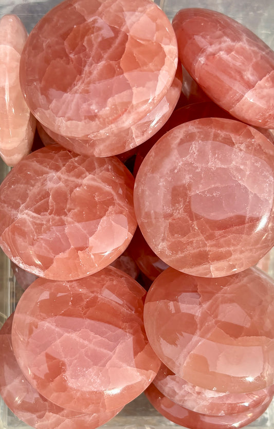 One (1) Rose Calcite Medallion | Intuitively Chosen