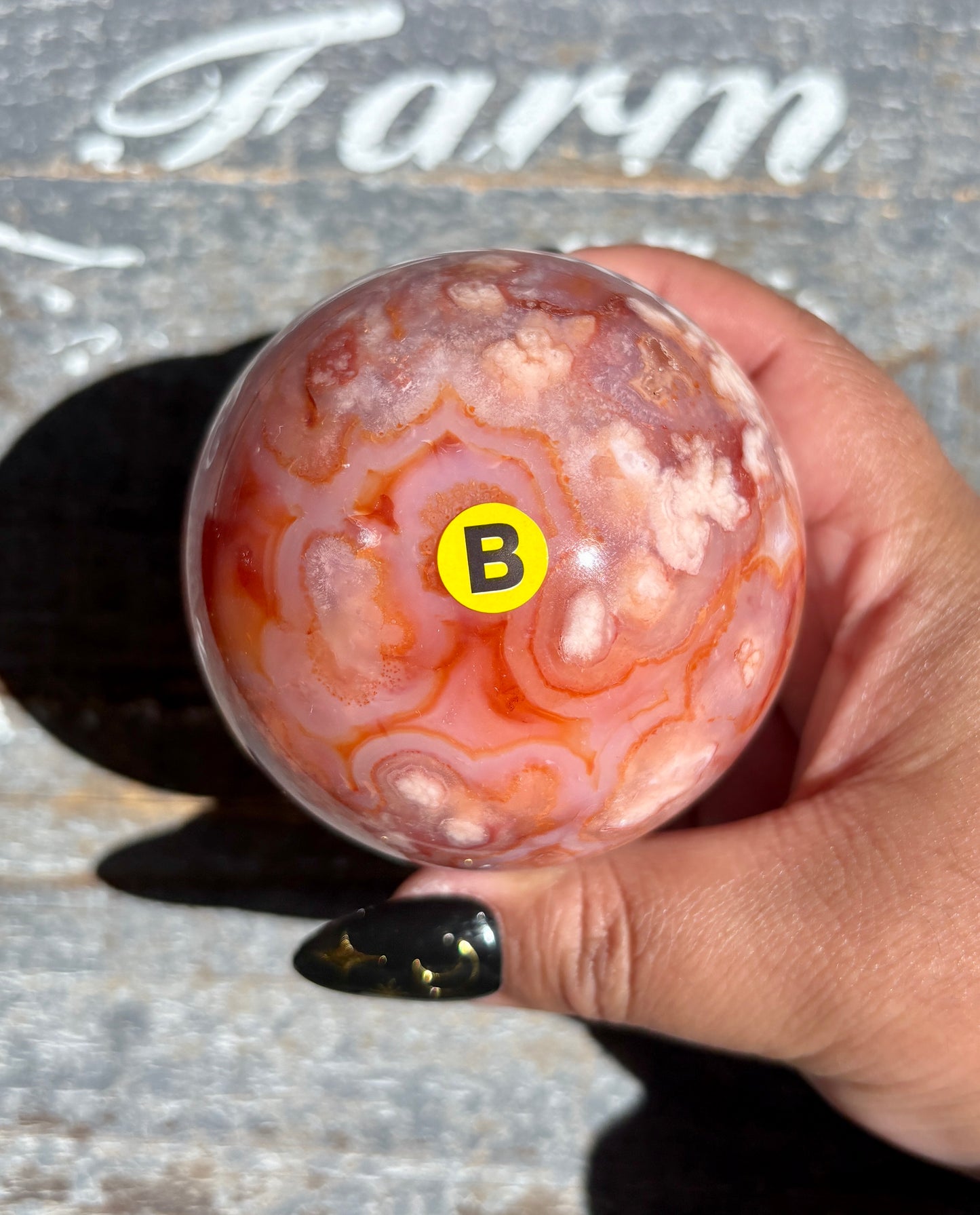 Gorgeous Pink/Orange Carnelian and Flower Agate | B