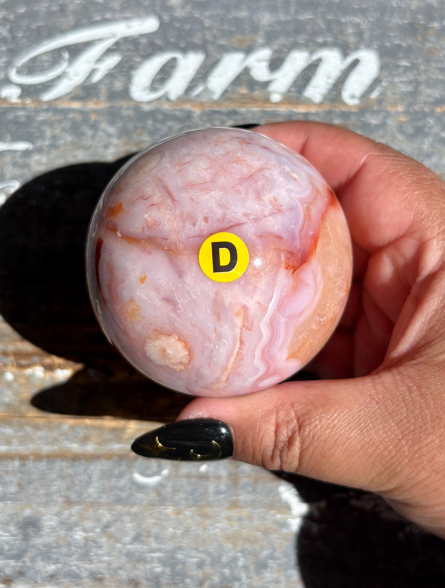 Gorgeous Pink/Orange Carnelian and Flower Agate | D