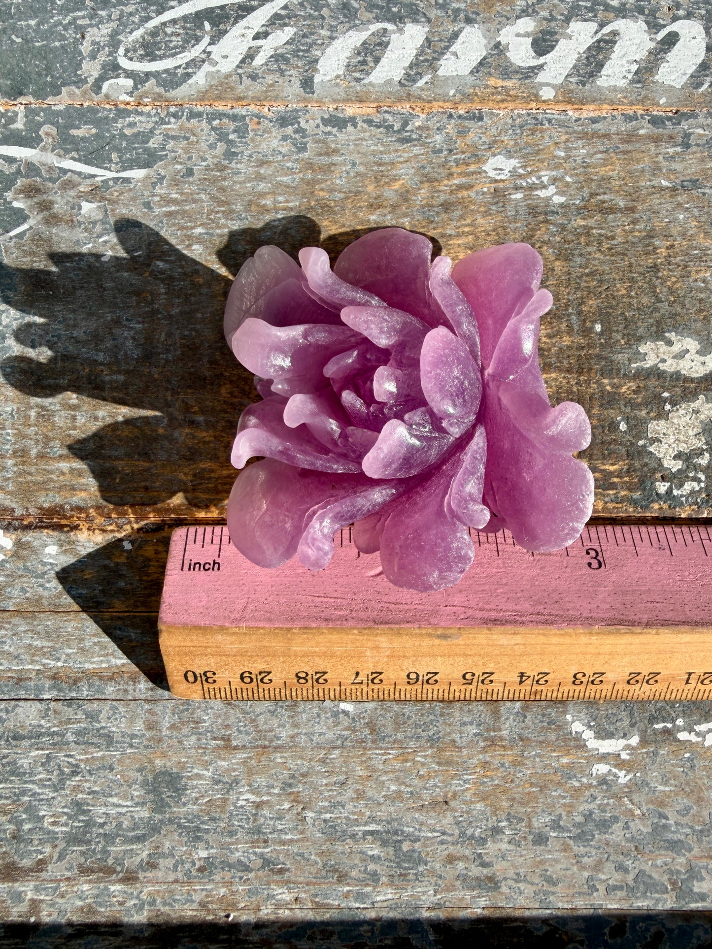 Gorgeous Hand Carved Lepidolite Flower | Opt N (self standing)