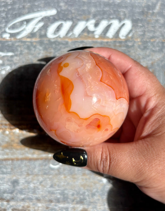 Gorgeous Pink/Orange Carnelian and Flower Agate | C