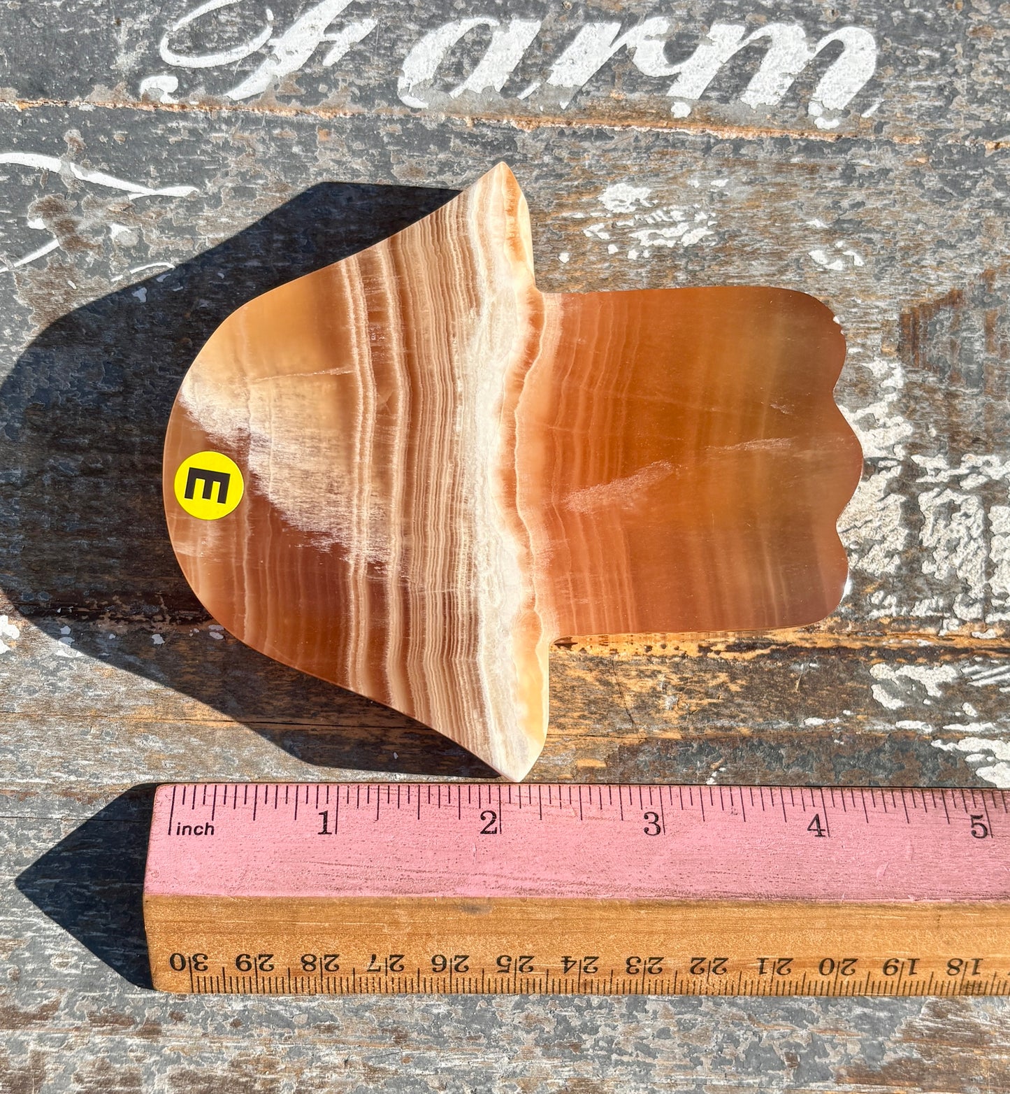 Honey Calcite Hamsa Hand | Opt E