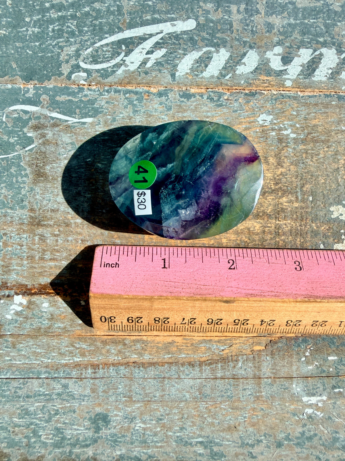 Gorgeous High Quality Rainbow Fluorite Palm Stone | China | Opt 41