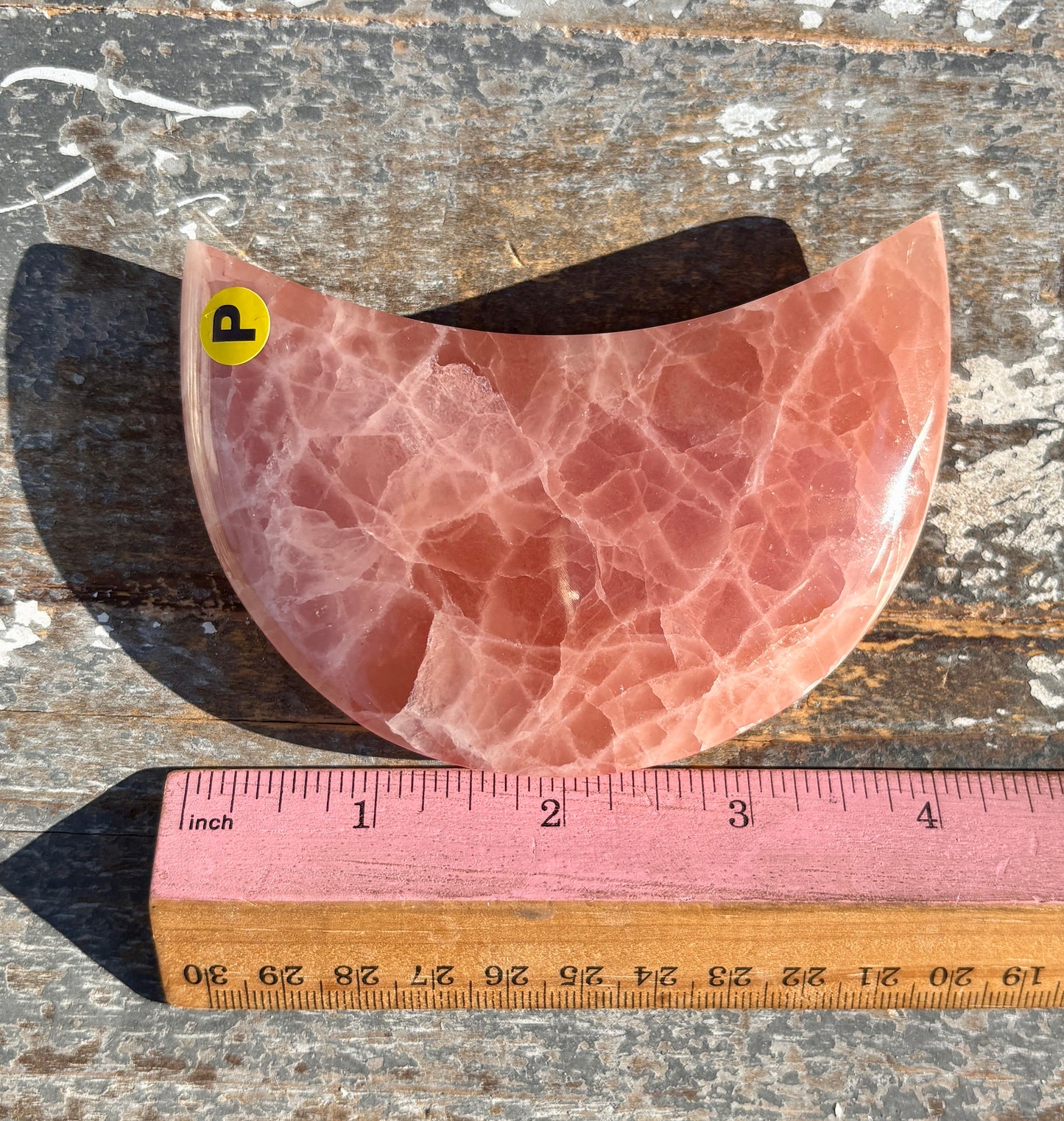 Rose Calcite Moon | Opt P