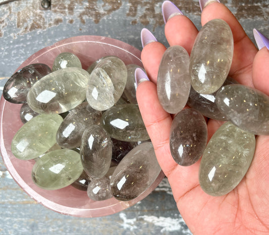 One (1) Gorgeous Heat Treated Green Amethyst Goddess Egg