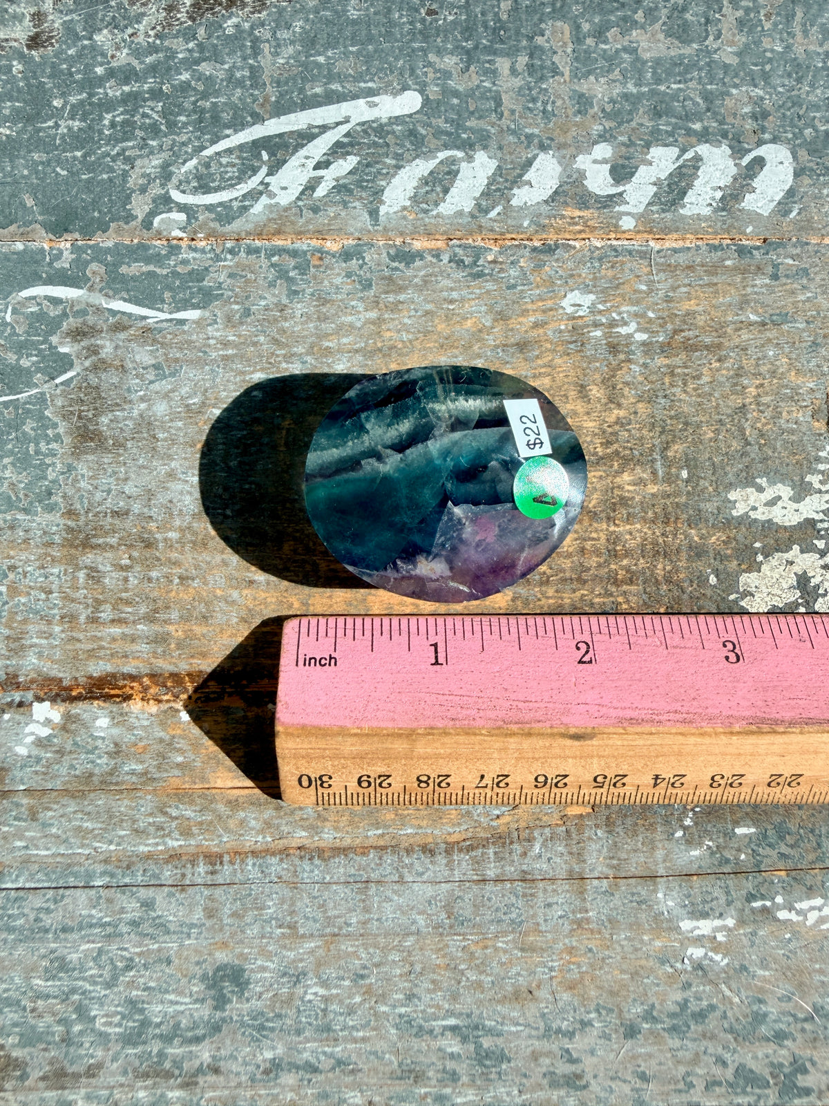 Gorgeous High Quality Rainbow Fluorite Palm Stone | China | Opt 44