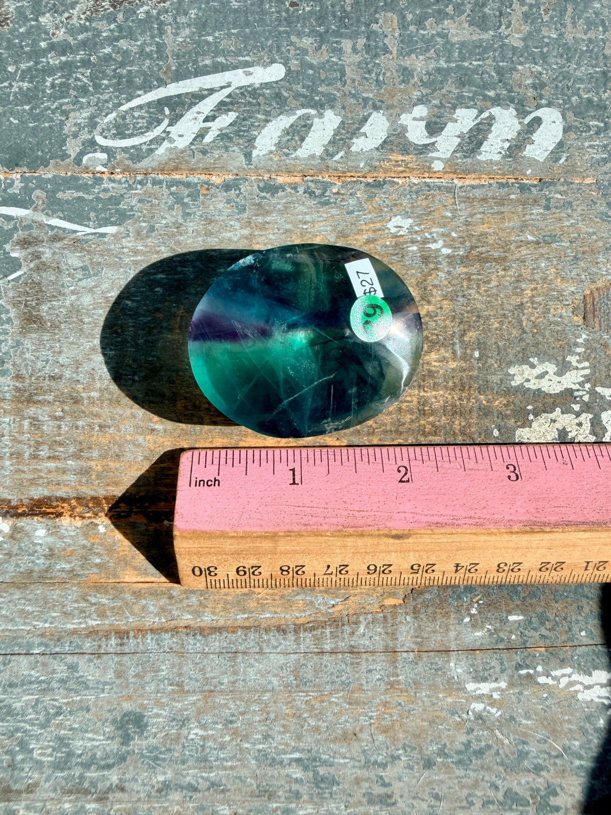 Gorgeous High Quality Rainbow Fluorite Palm Stone | China | Opt 29